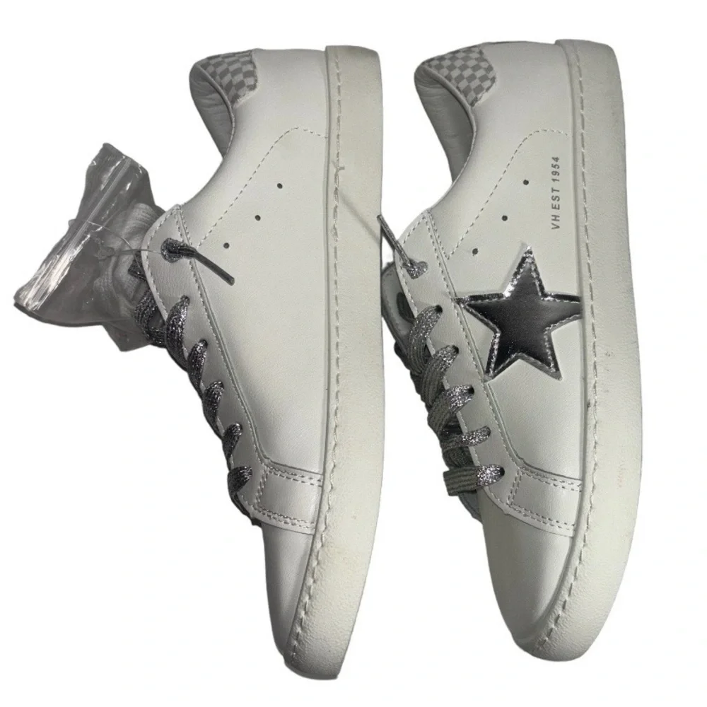Vintage Havana Sneakers White Silver Shimmer Star Slip On Carla Women’s Size 8.5